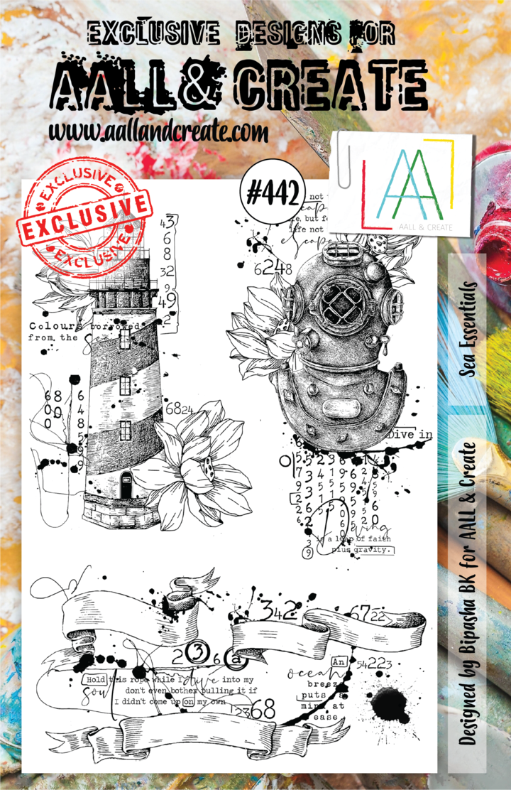 AALL & Create - A5 - Clear Stamps - 442 - Sea Essentials - Bipasha BK