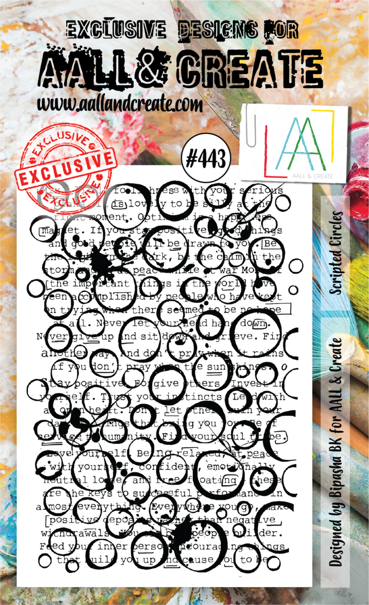 AALL & Create - A6 - Clear Stamps - 443 - Bipasha Bk - Scripted Circles