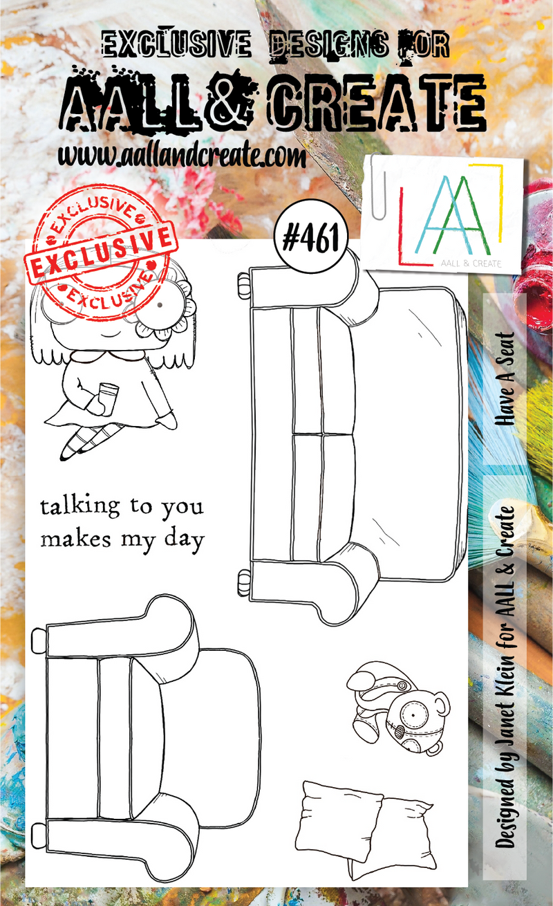 AALL & Create - A6 - Clear Stamps - 461 - Have a Seat - Janet Klein