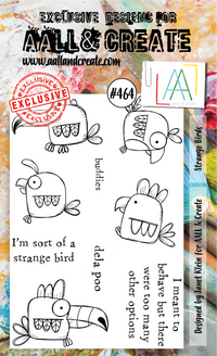AALL & Create - A6 - Clear Stamps - 464 - Strange Birds - Janet Klein