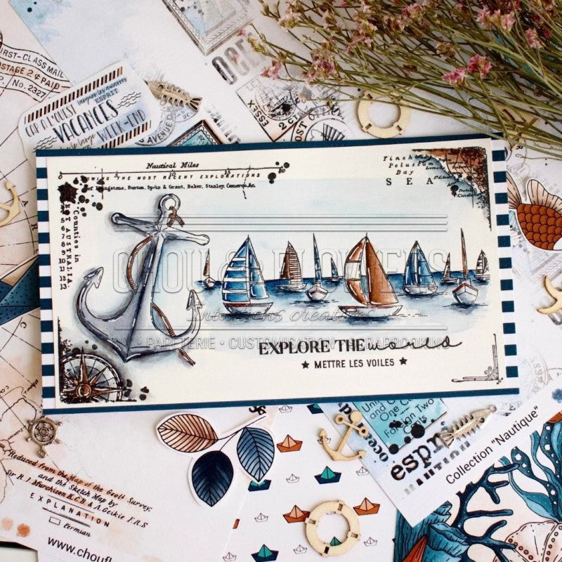 Chou & Flowers - White Rubber Stamps - Anchors Away