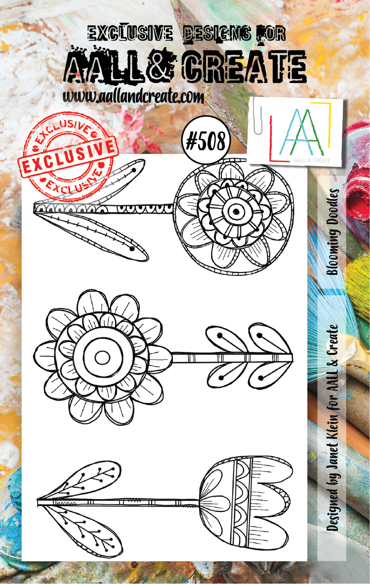 AALL & Create - A7 - Clear Stamps - 508 - Janet Klein - Blooming Doodles