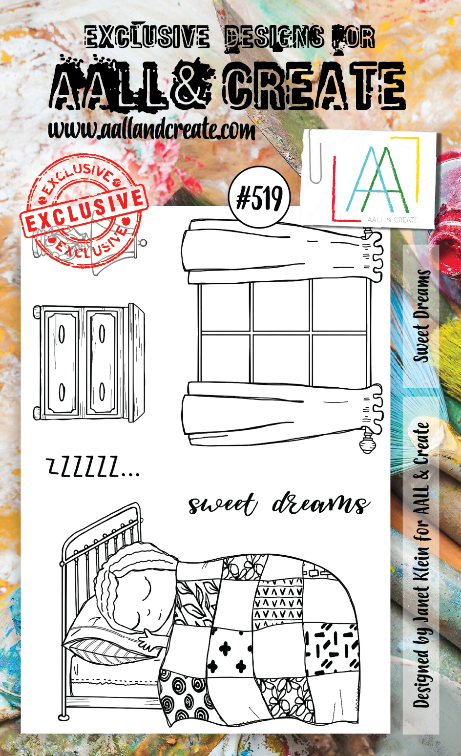 AALL & Create - A6 - Clear Stamps - 519 - Sweet Dreams - Janet Klein