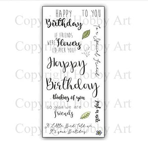 Hobby Art Stamps - Clear Polymer Stamp Set - Greetings for Friends