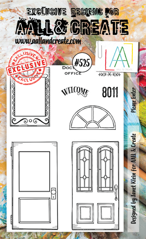 AALL & Create - A6 - Clear Stamps - 525 - Please Enter - Janet Klein