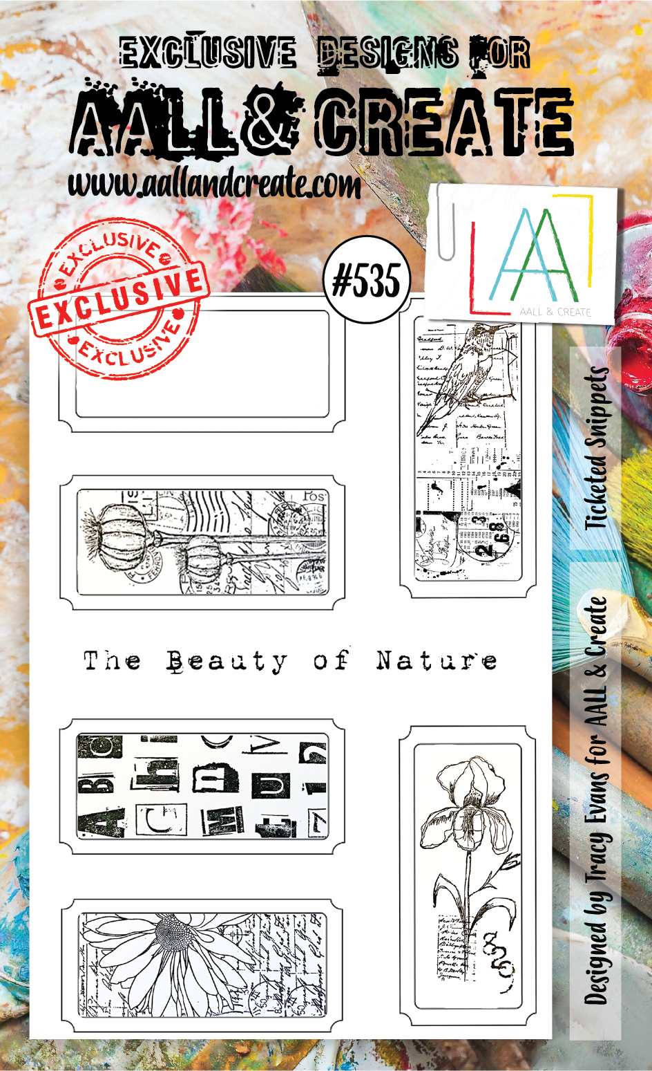 AALL & Create - A6 - Clear Stamps - 535 - Ticketed Snippets - Tracy Evans (discontinued)