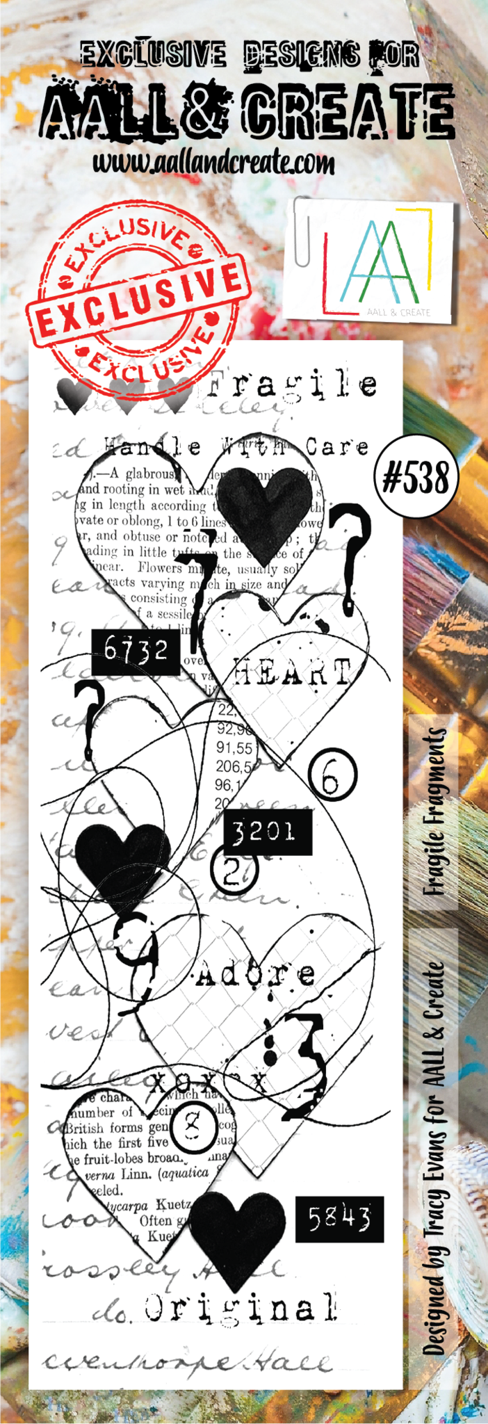 AALL & Create - Clear Border Stamp - #538 - Fragile Fragments - Tracy Evans
