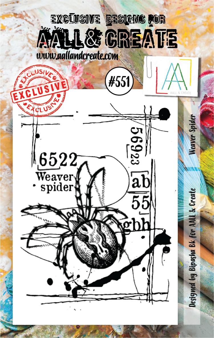 AALL & Create - A7 - Clear Stamps - 551 - Bipasha Bk - Weaver Spider (discontinued)