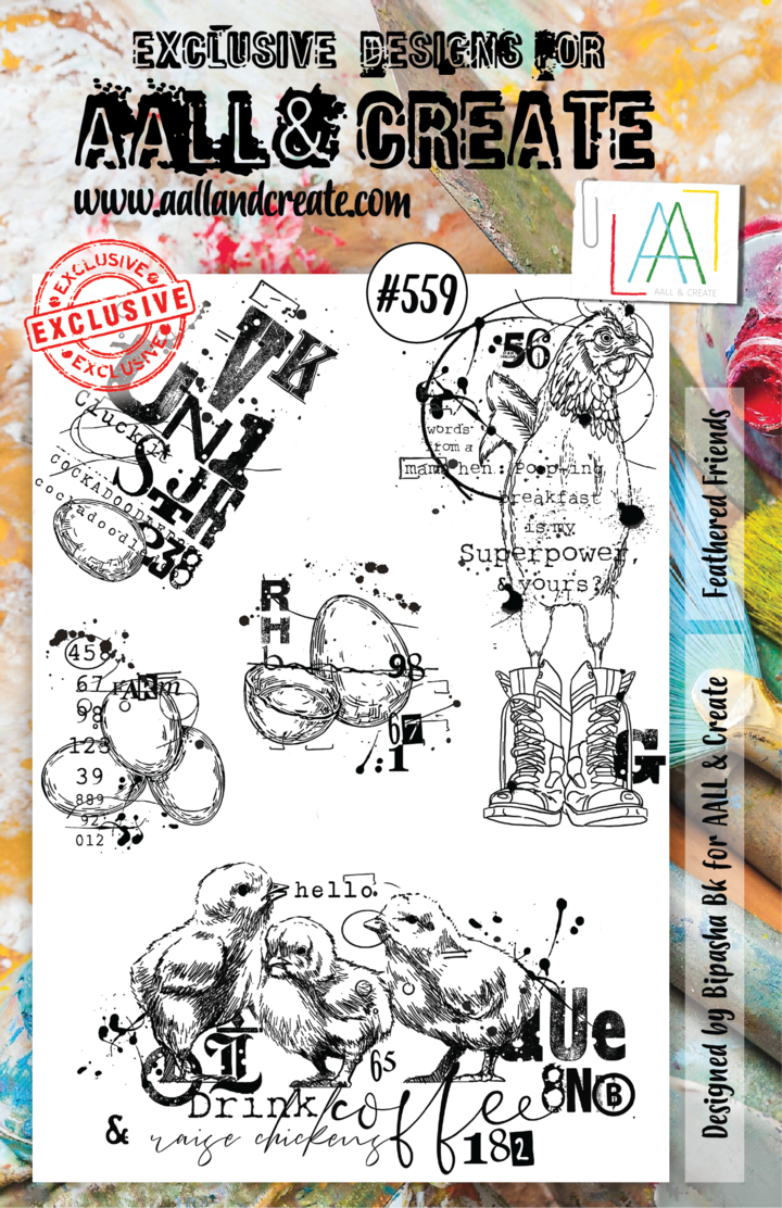 AALL & Create - A5 - Clear Stamps - 559 - Bipasha Bk - Feathered Friends