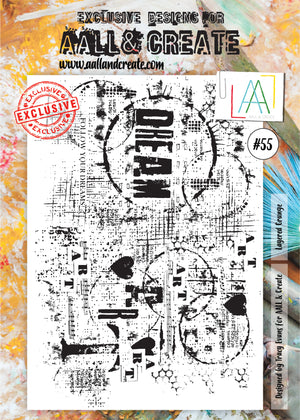 AALL & Create - A4 - Clear Stamps - 55 -  Layered Grunge