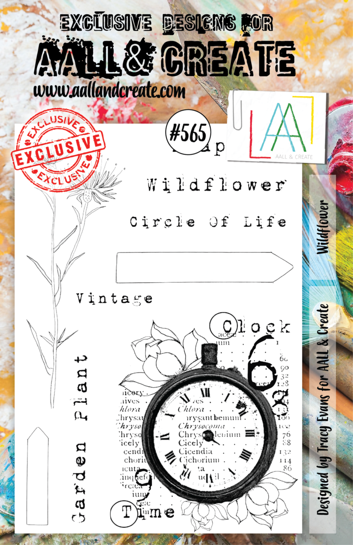 AALL & Create - A5 - Clear Stamps - 565 - Wildflowers - Tracy Evans
