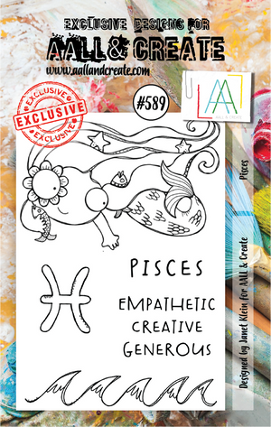 AALL & Create - A7 - Clear Stamps - 589 - Janet Klein (discontinued) - Pisces