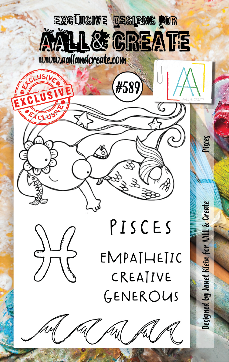 AALL & Create - A7 - Clear Stamps - 589 - Janet Klein (discontinued) - Pisces