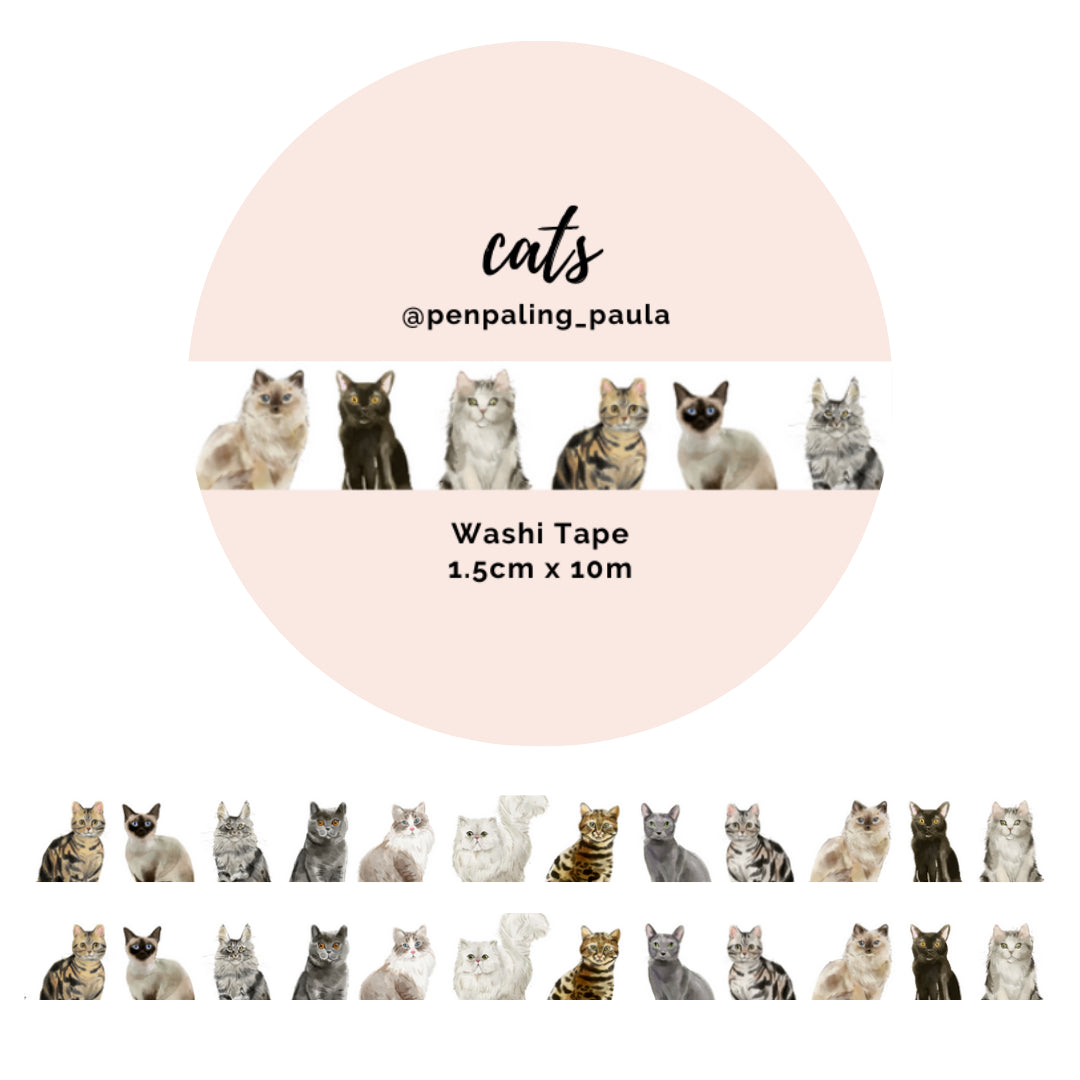 Penpaling Paula - Washi Tape - Cats – Topflight Stamps, LLC