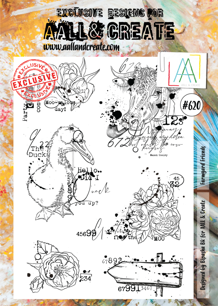 AALL & Create - Clear Stamp Set - #620- A4 - Farmyard Friends - Tracy Evans