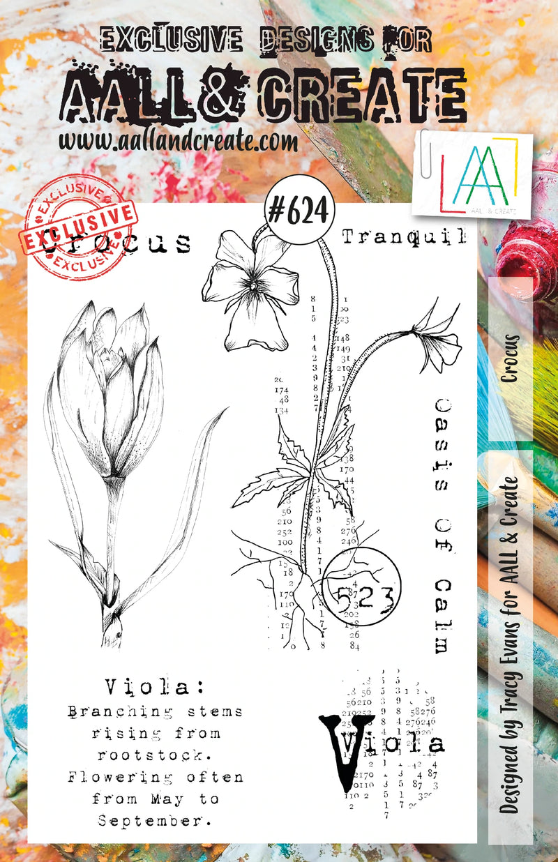 AALL & Create - A5 - Clear Stamps - 624 - Tracy Evans - Crocus