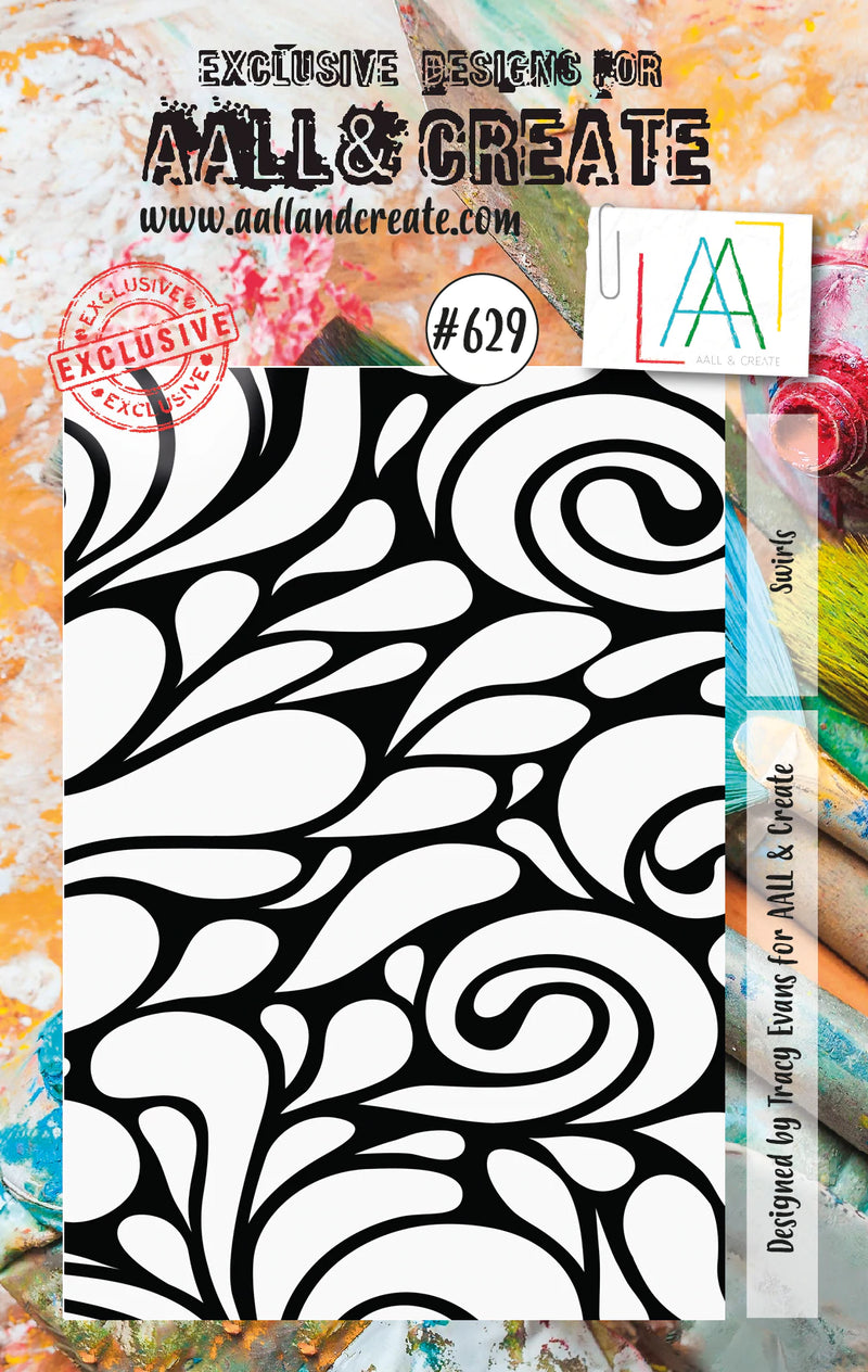 AALL & Create - A7 - Clear Stamps - 629 - Tracy Evans - Swirls (discontinued)