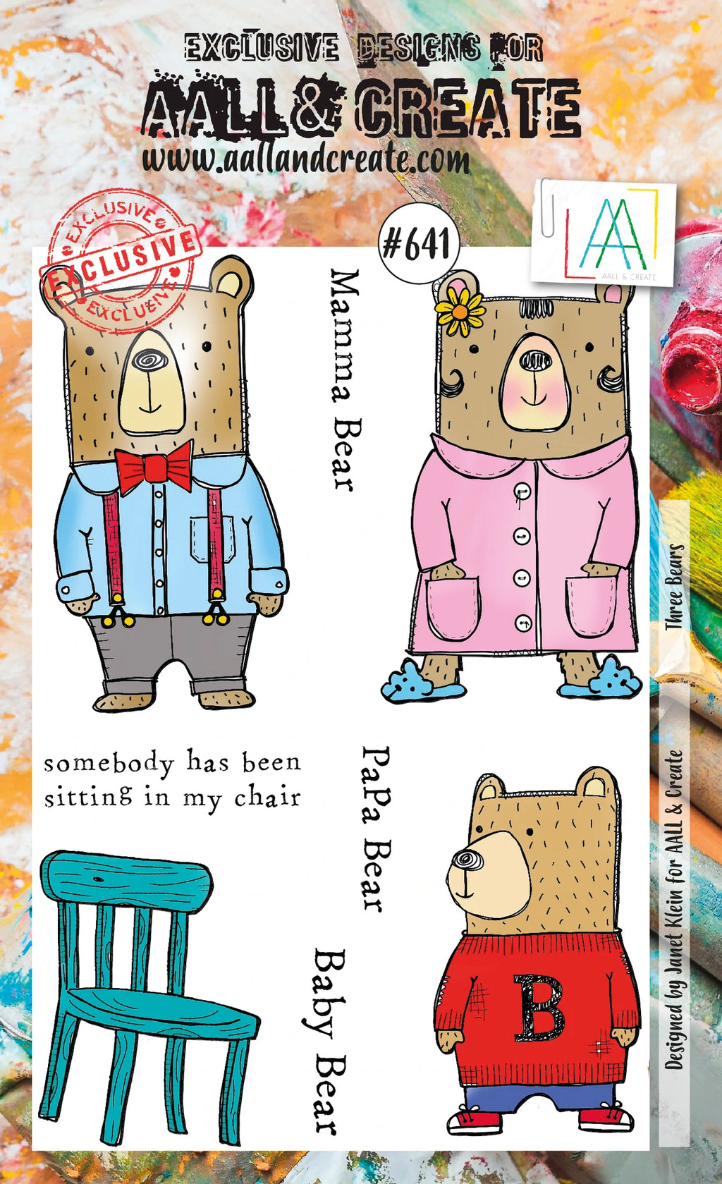 AALL & Create - A6 - Clear Stamps - 641 - Janet Klein - Three Bears