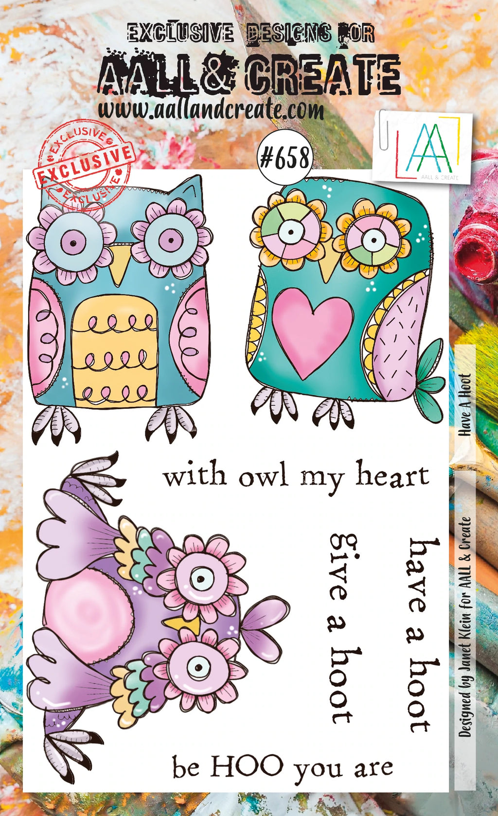 AALL & Create - A6 - Clear Stamps - 658 - Janet Klein - Have a Hoot