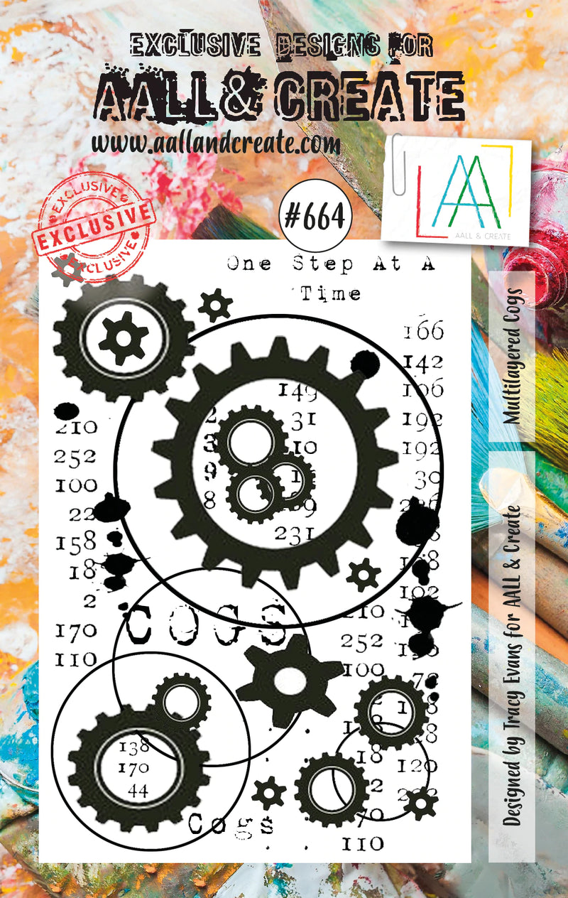 AALL & Create - A7 - Clear Stamps - 664 - Tracy Evans - Multilayered Cogs