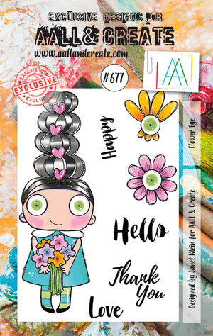 AALL & Create - A7 - Clear Stamps - 677 - Janet Klein - Flower Eye