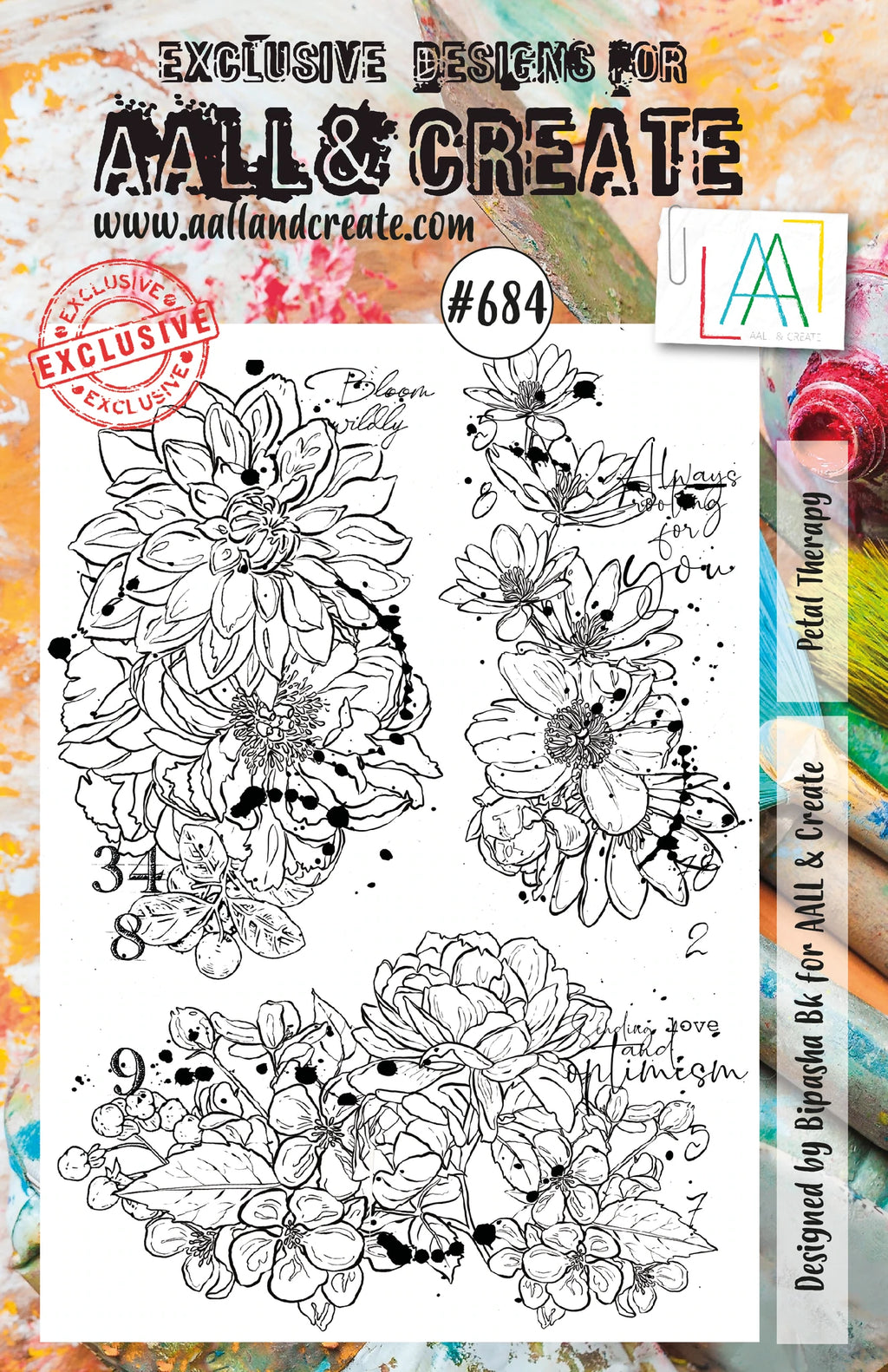 AALL & Create - A5 - Clear Stamps - 684 - Bipasha Bk - Petal Therapy