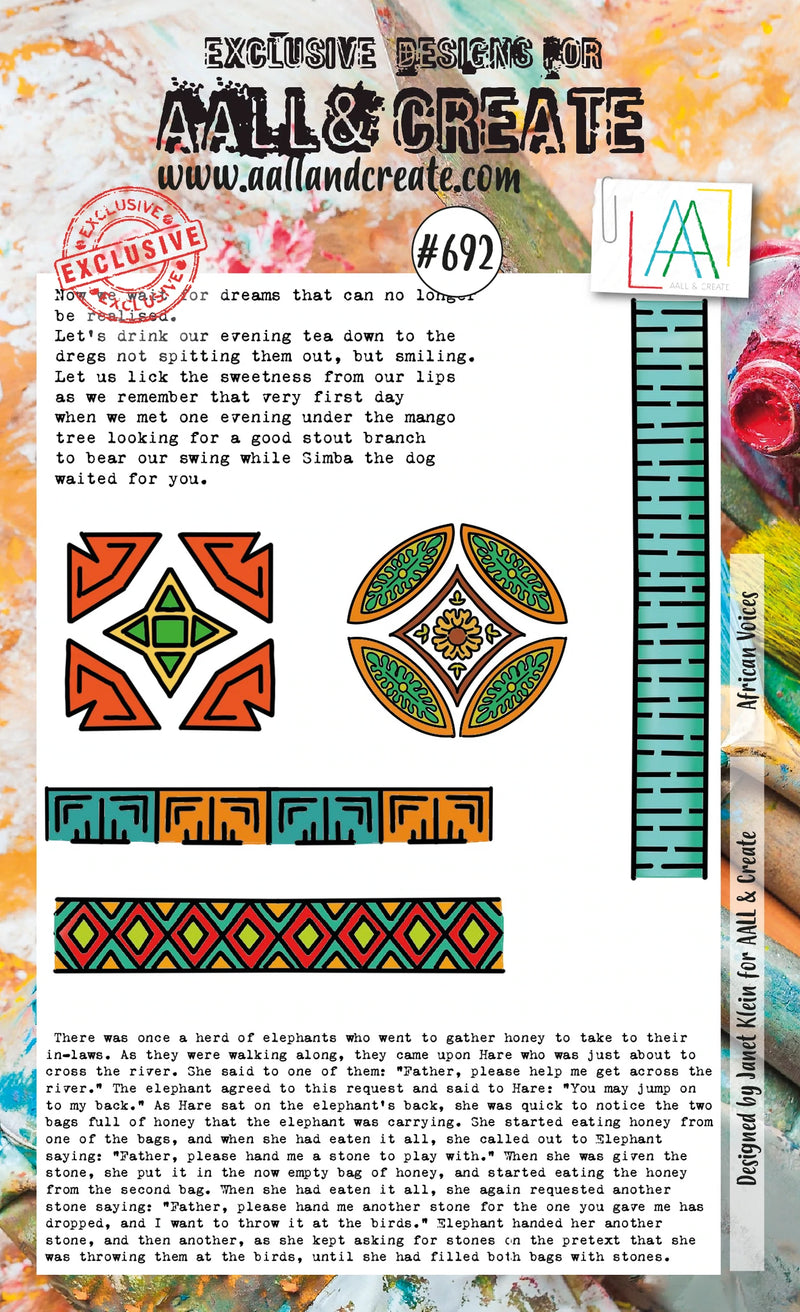 AALL & Create - A6 - Clear Stamps - 692 - Janet Evans - African Voices