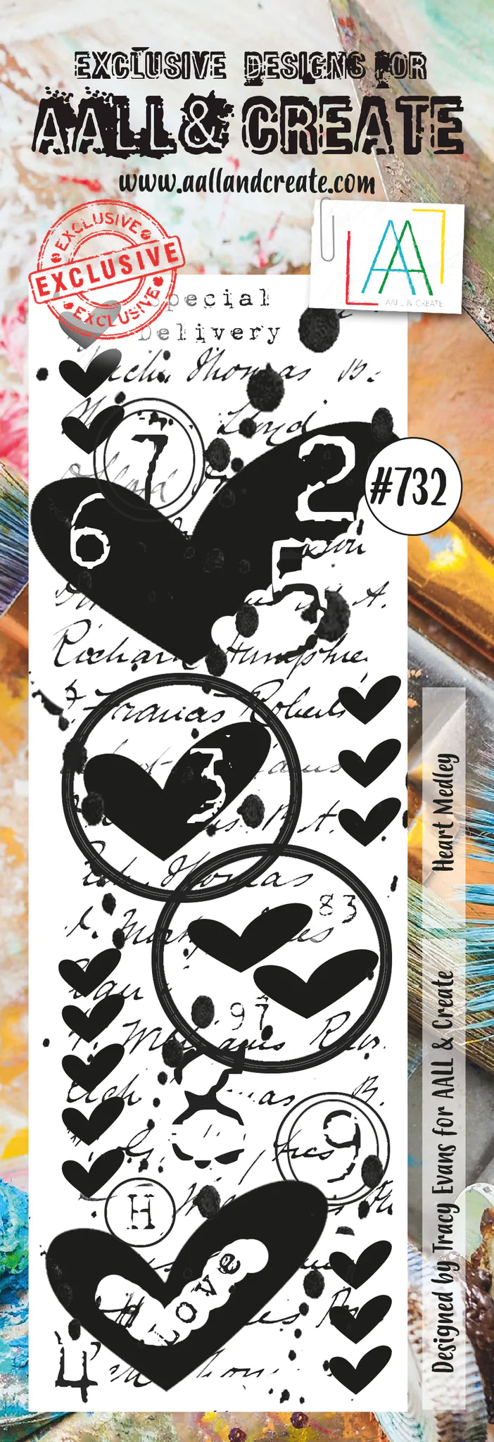 AALL & Create - Clear Border Stamp - #732 - Tracy Evans - Heart Medley