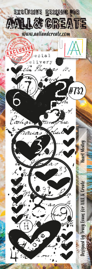 AALL & Create - Clear Border Stamp - #732 - Tracy Evans - Heart Medley