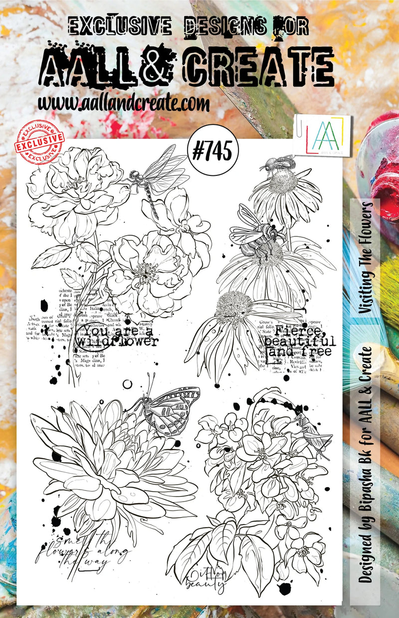 AALL & Create - A5 - Clear Stamps - 745 - Bipasha BK - Visiting The Flowers