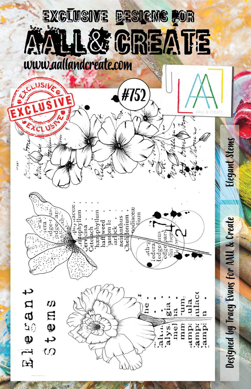 AALL & Create - A5 - Clear Stamps - 752 - Tracy Evans - Elegant Stems