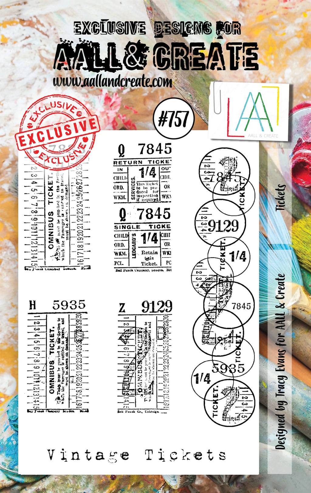AALL & Create - A7 - Clear Stamps - 757 - Tracy Evans - Tickets