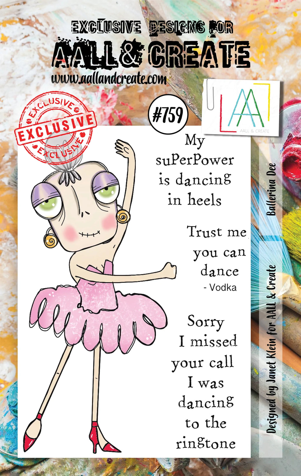 AALL & Create - A7 - Clear Stamps - 759 - Janet Klein - Ballerina Dee