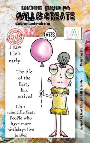 AALL & Create - A7 - Clear Stamps - 783 - Janet Klein - Party Time Dee