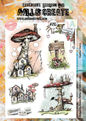 AALL & Create - Clear Stamp Set - #795 - A4 - Dominic Philips - Toadstool Towers