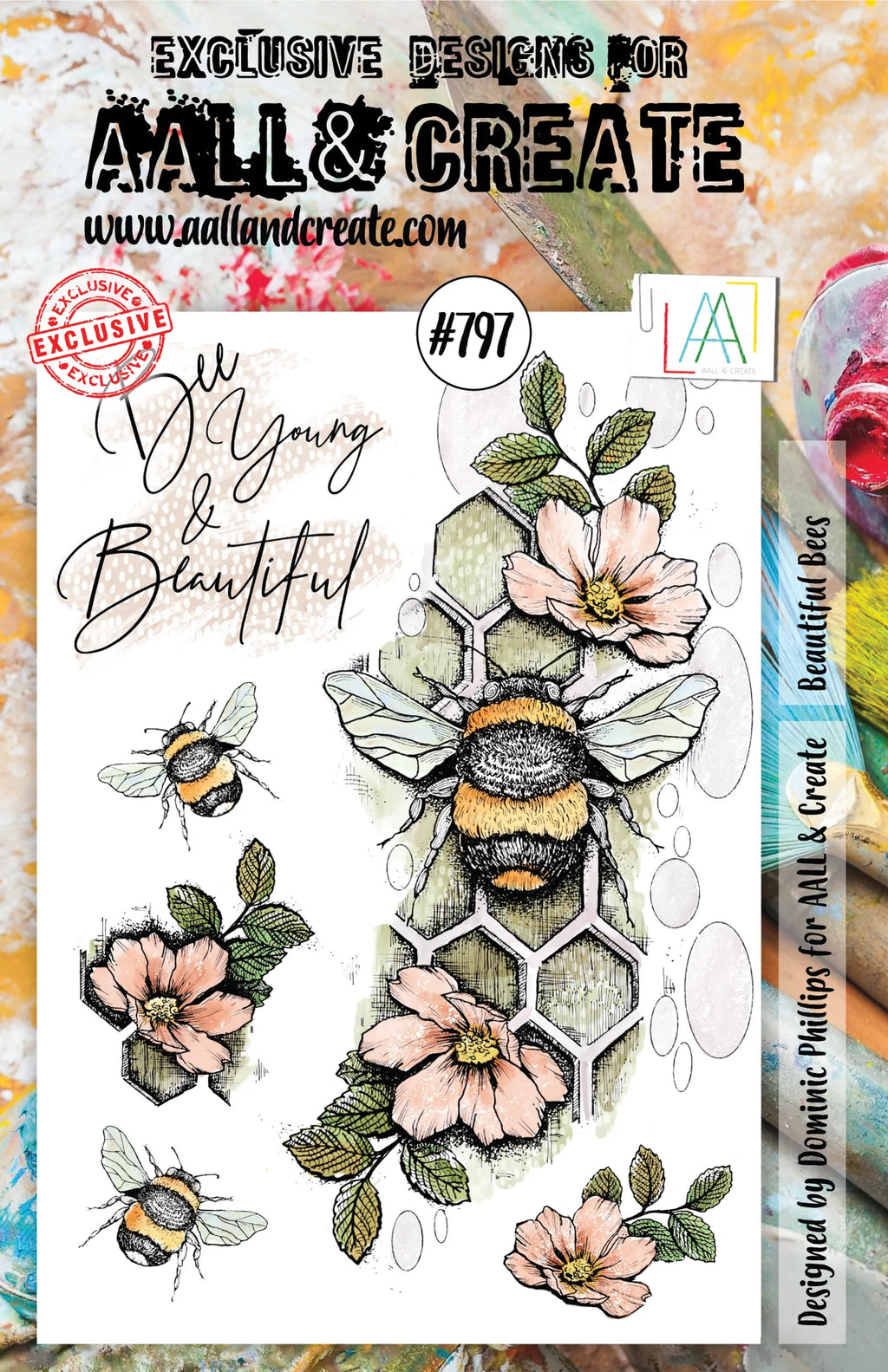 AALL & Create - A5 - Clear Stamps - 797 - Dominic Phillips - Beautiful Bees