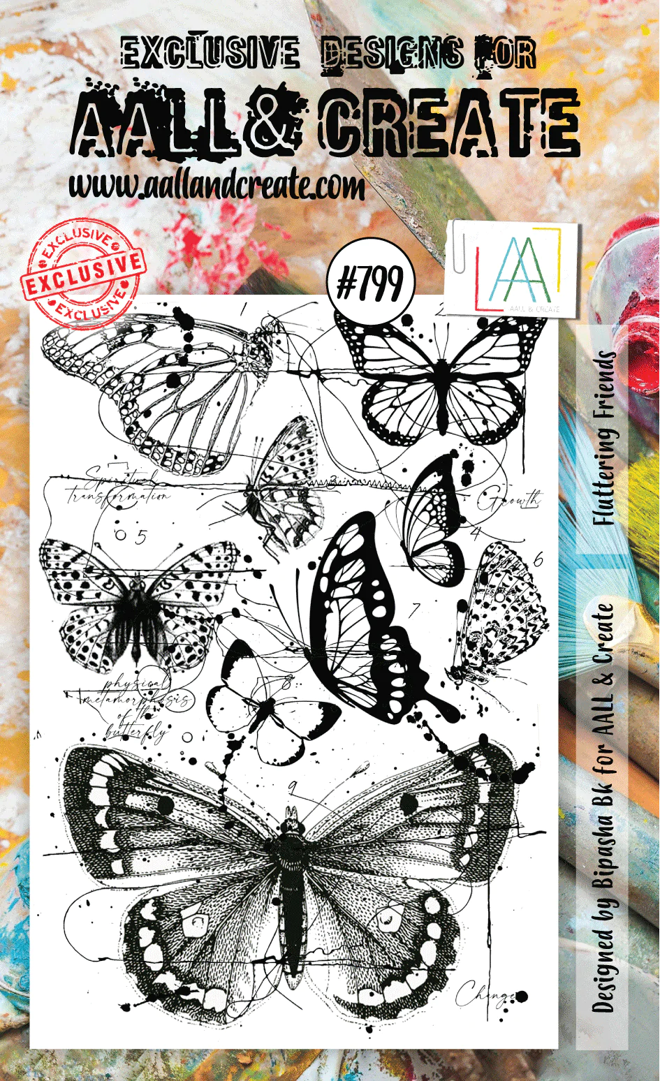 AALL & Create - A6 - Clear Stamps - 799 - Dominic Phillips - Fluttering Friends