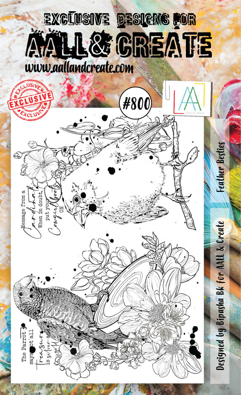AALL & Create - A6 - Clear Stamps - 800 - Bipasha BK - Feather Besties
