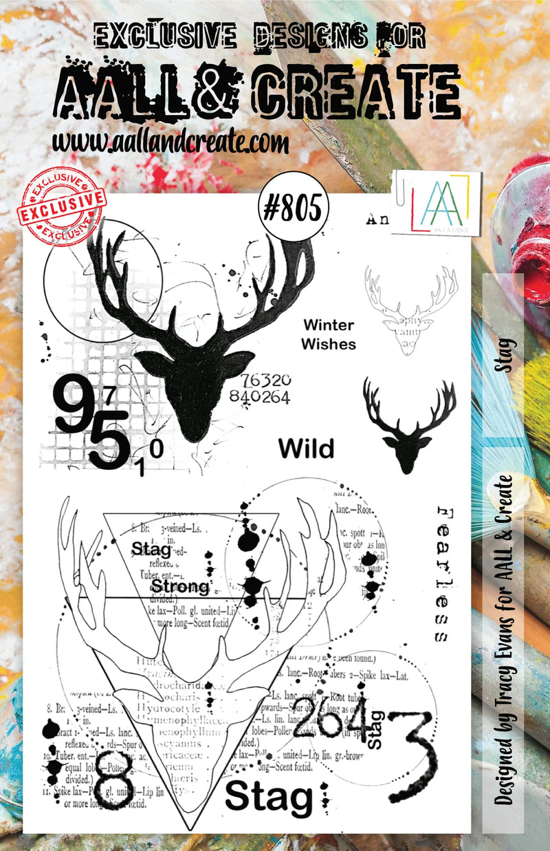 AALL & Create - A5 - Clear Stamps - 805 - Tracy Evans - Stag