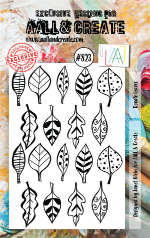 AALL & Create - A7 - Clear Stamps - 823 - Janet Klein - Doodle Leaves