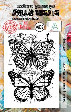 AALL & Create - A7 - Clear Stamps - 825 - Bipasha BK - Spotted Wings