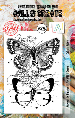 AALL & Create - A7 - Clear Stamps - 826 - Bipasha BK - Delicate Wings