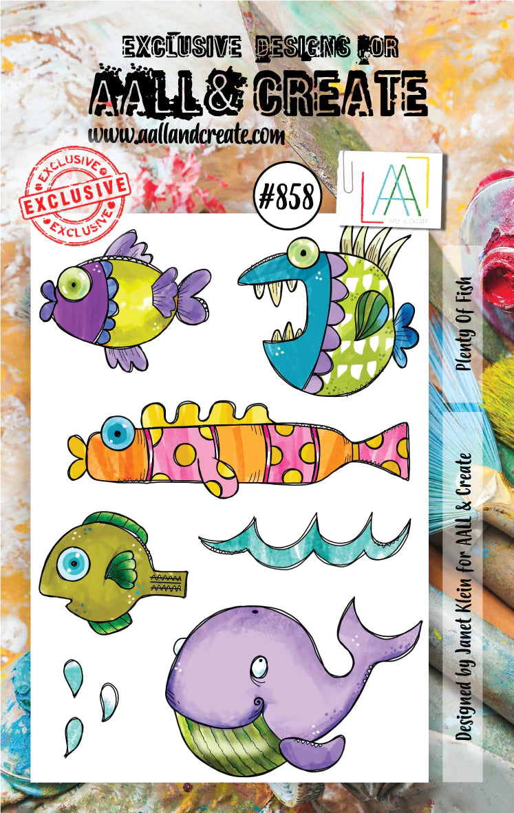 AALL & Create - A7 - Clear Stamps - 858 - Janet Klein - Plenty of Fish