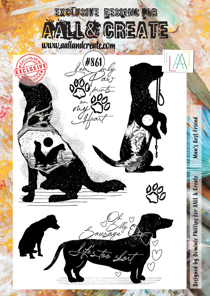 AALL & Create - Clear Stamp Set - #861 - A4 - Dominic Philips - Man's Best Friend