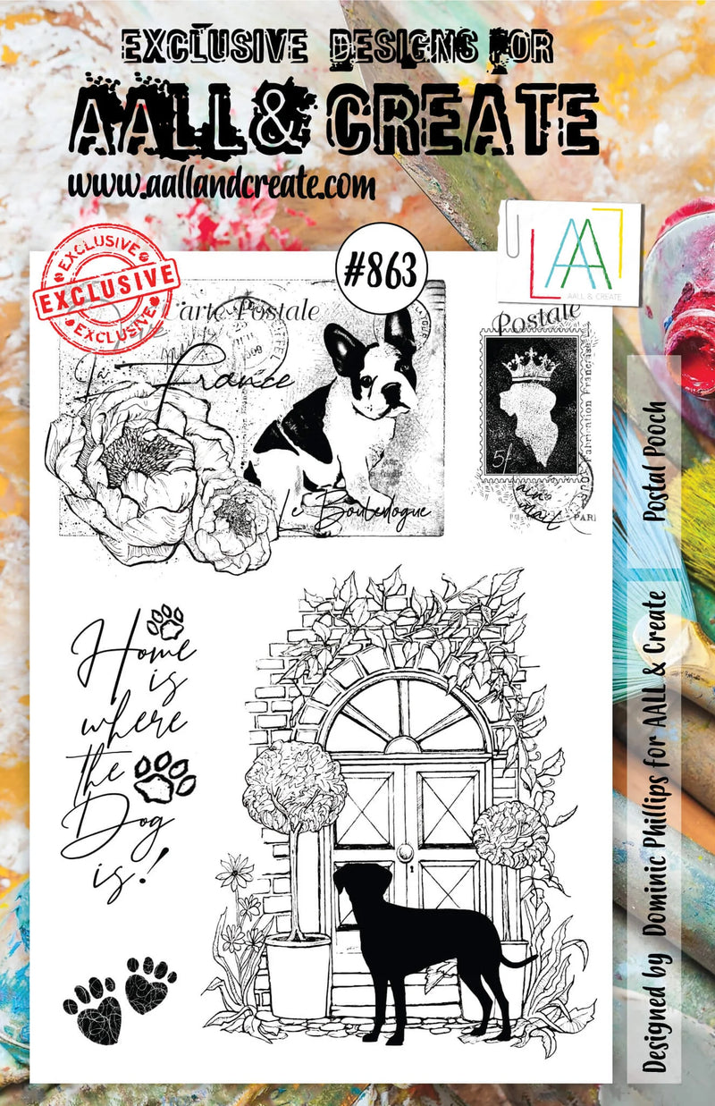 AALL & Create - A5 - Clear Stamps - 863 - Dominic Phillips - Postal Pooch