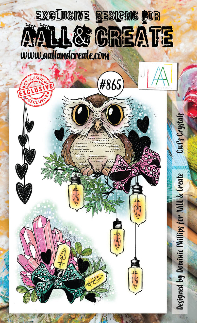 AALL & Create - A6 - Clear Stamps - 865 - Dominic Phillips - Owl's Crystals