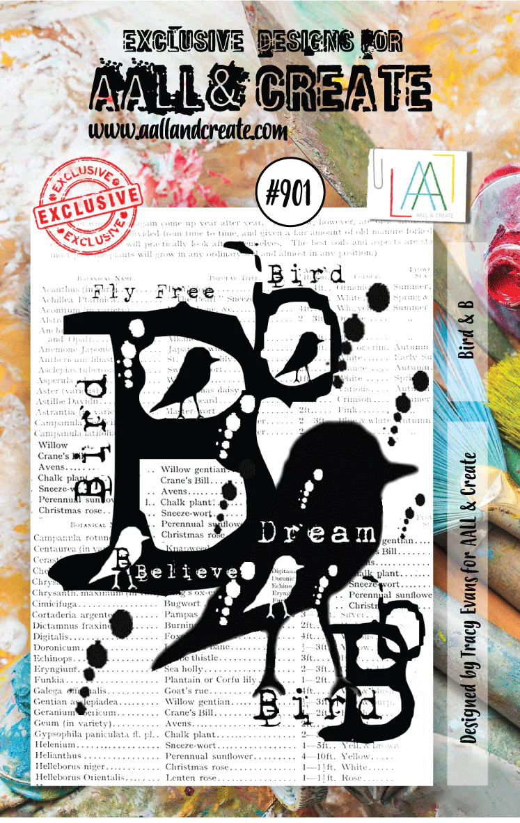 AALL & Create - A7 - Clear Stamps - 901 - Tracy Evans - Bird & B