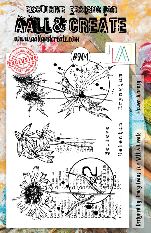 AALL & Create - A5 - Clear Stamps - 904 - Tracy Evans - Flower Journey