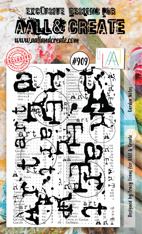 AALL & Create - A6 - Clear Stamps - 909 - Tracy Evans - Garden Notes