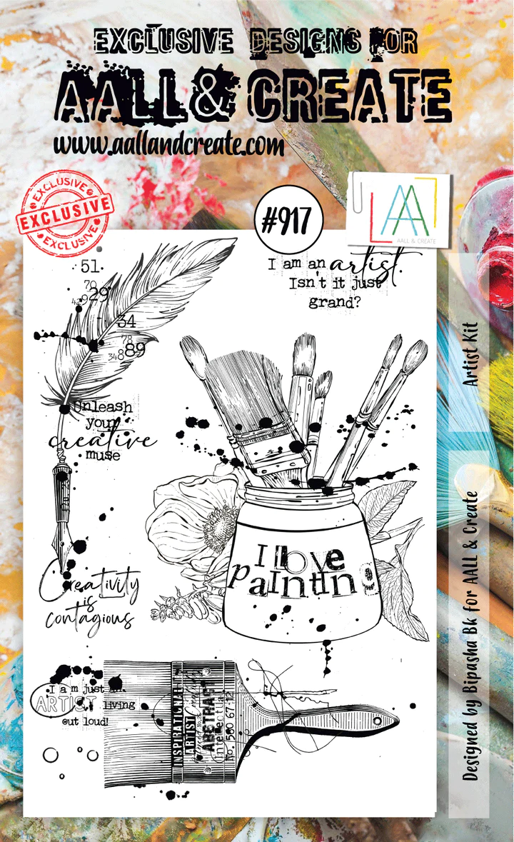 AALL & Create - A6 - Clear Stamps - 917 - Bipaha BK - Artist Kit